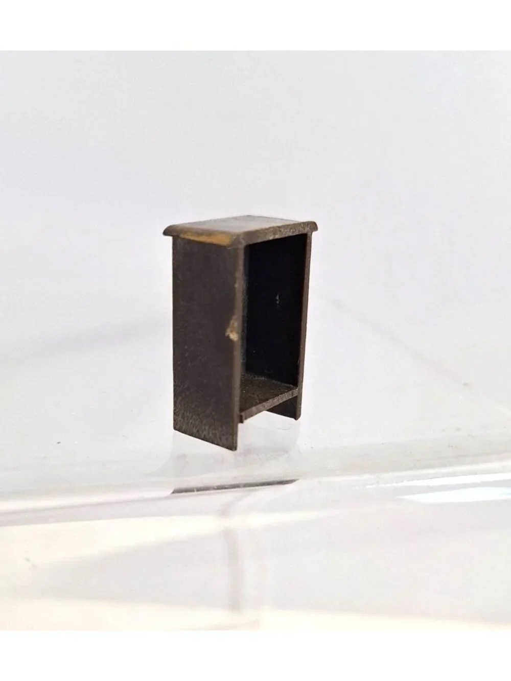 Mini Dollhouse Furniture Ice Box Hutch Brown Gold Micro Dresser Vintage - Picture 5 of 11